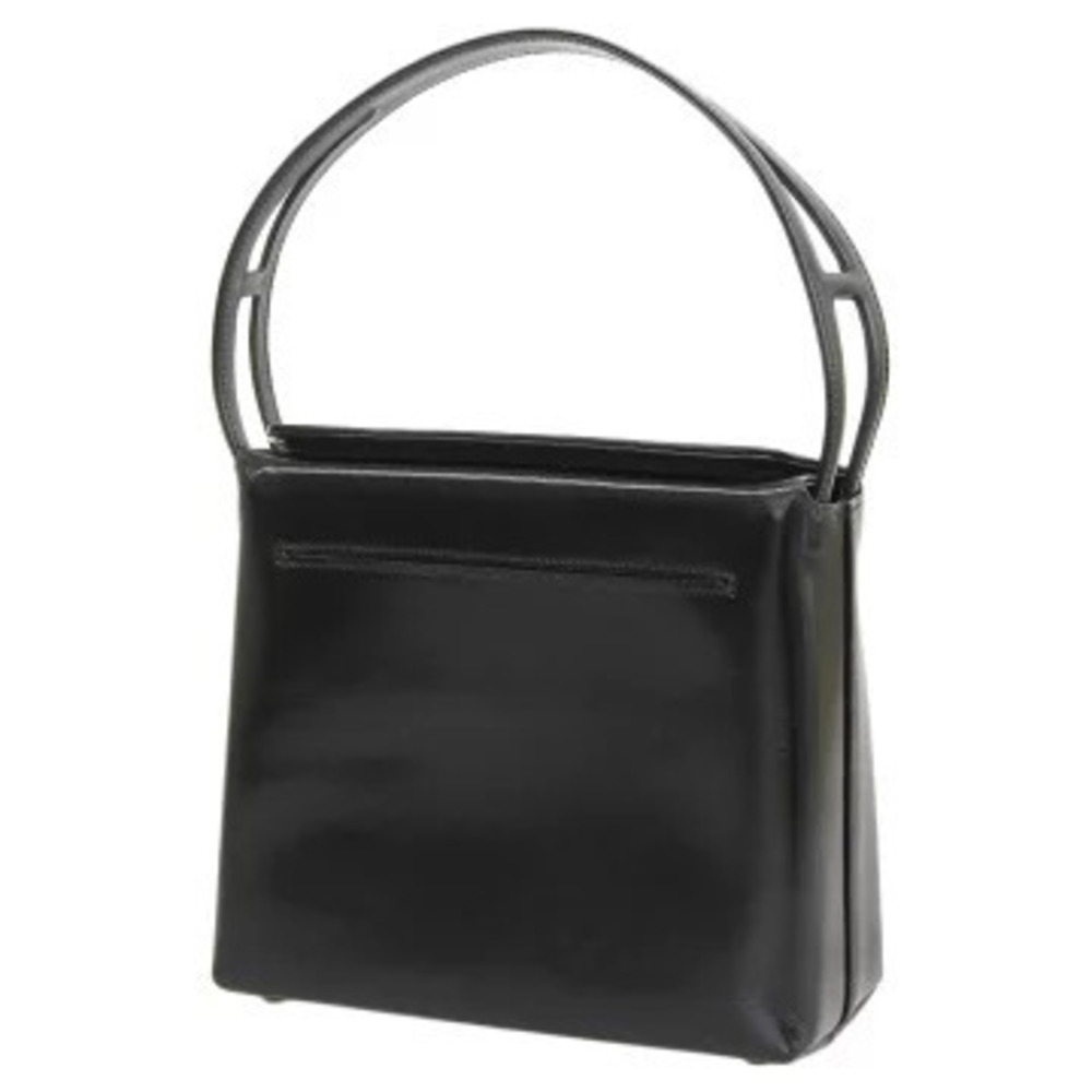 Givenchy Bag Logo Leather Rare Flap Magnetic Black Handbag
